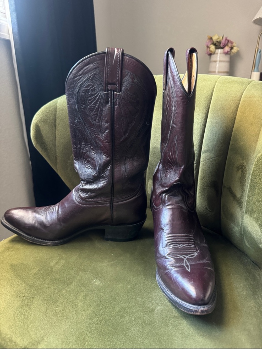 Burgundy Leather Boots